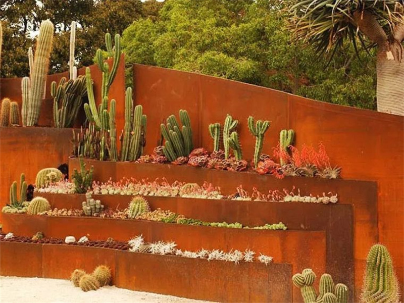 Industrial Landscape corten steel garden edging For Park Project